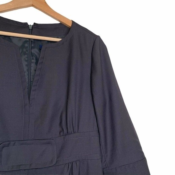 J Crew Womens Wool Solid Short Sleeve Knee Length Sheath Dress Black Size 6 - Picture 5 of 8